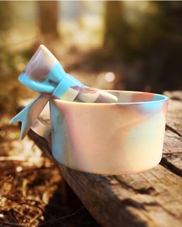 Tumbler Boot and Bow Set - Teal Swirl