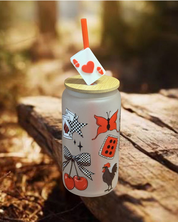 Wild Card 16 oz Glass Tumbler