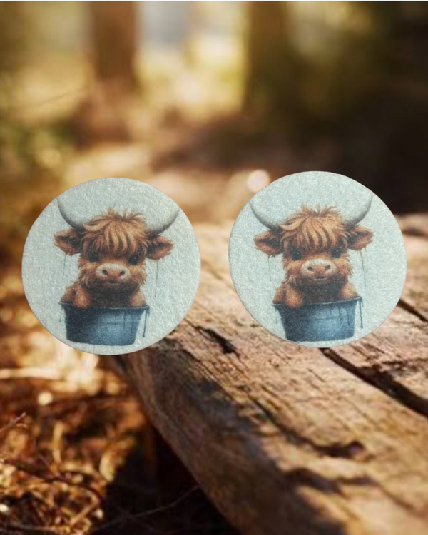 Highland Cow Car Coasters