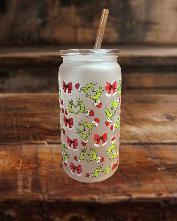 Green Love and Red Bows 16oz Tumbler
