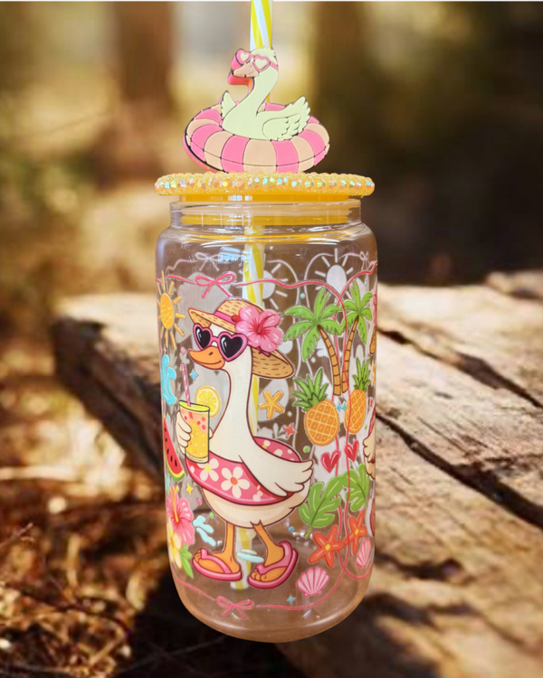 Summer Goose 16 oz Glass Tumbler