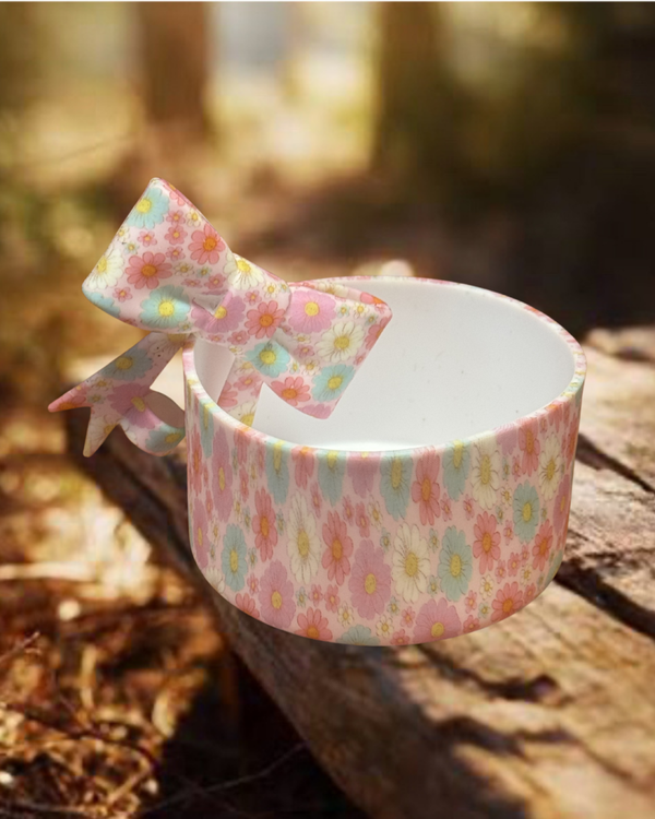 Pink Sunflower Bow Topper and Boot Set