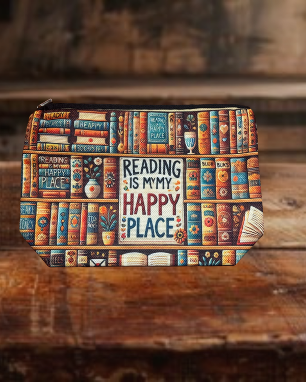 Reading is My Happy Place Zipper Pouch