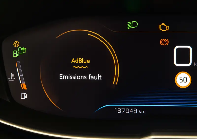 dashboard storingsmelding adblue emissions fault