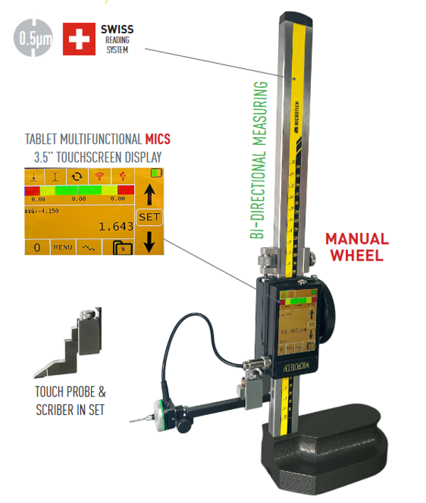 Digital Touch Probe Height Gage with Touch Screen