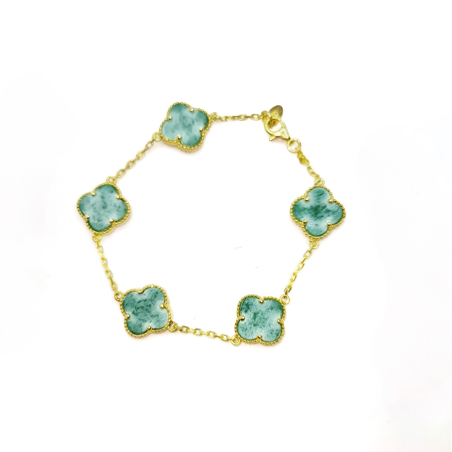 Lucky Klee Armband Türkis-  Silber 14k Vergoldet