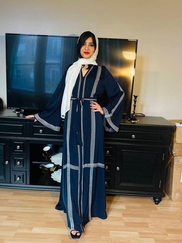 Navy Noor Abaya dress for women