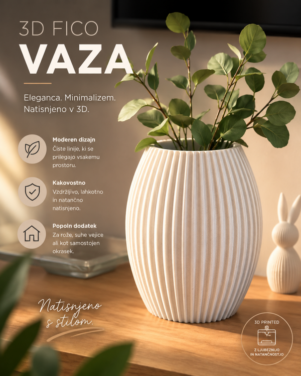 3D Fico dekoracijska vaza za rože