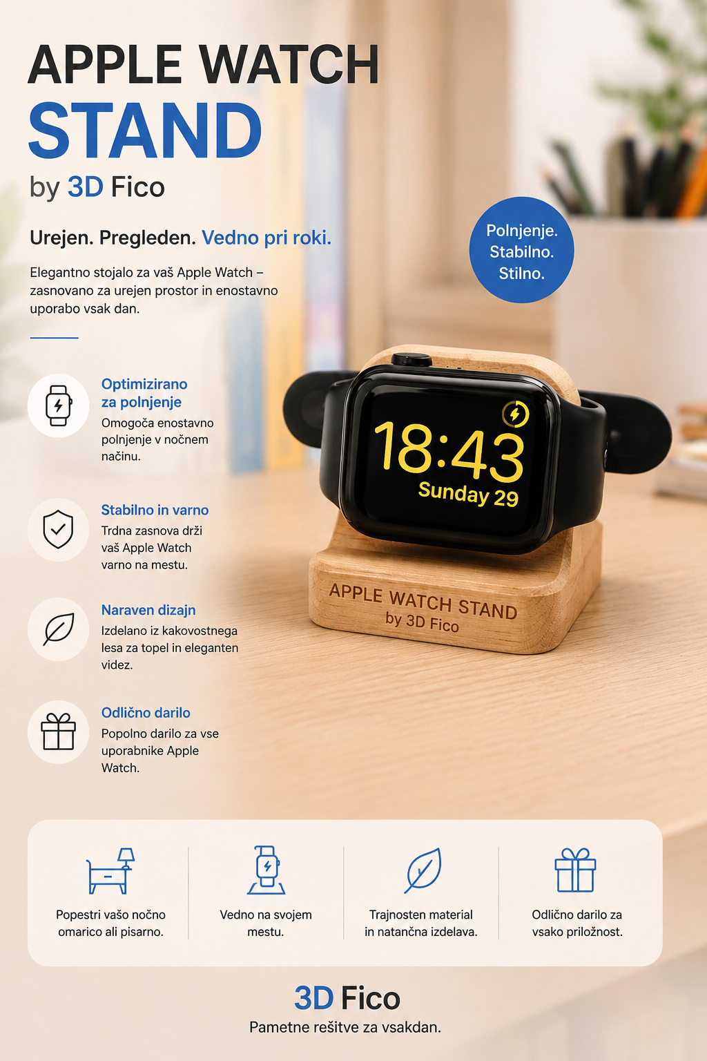 3D Fico stojalo za apple watch