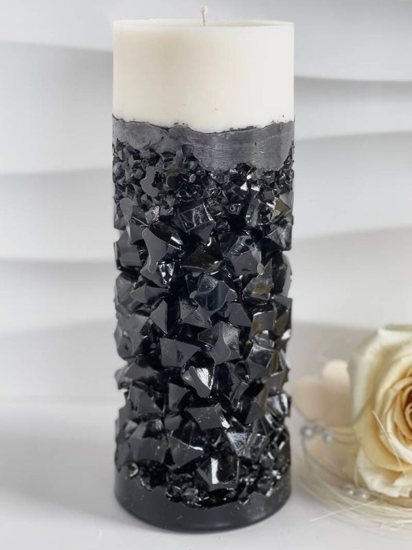 Handgemachte Luxuskerze aus Sojawachs schwarz