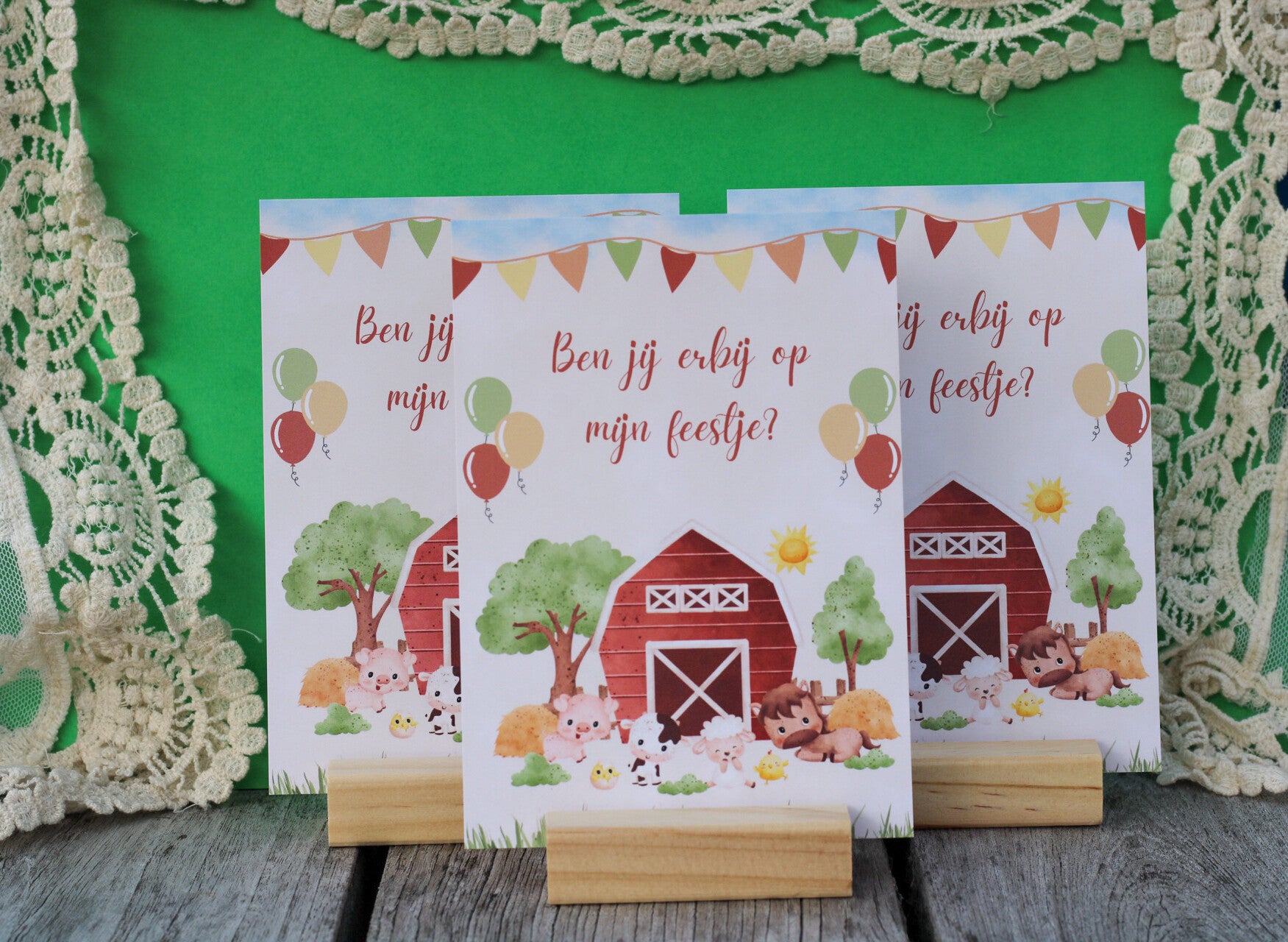 Uitnodiging Kinderfeestje "Kinderboerderij" - 10 stuks