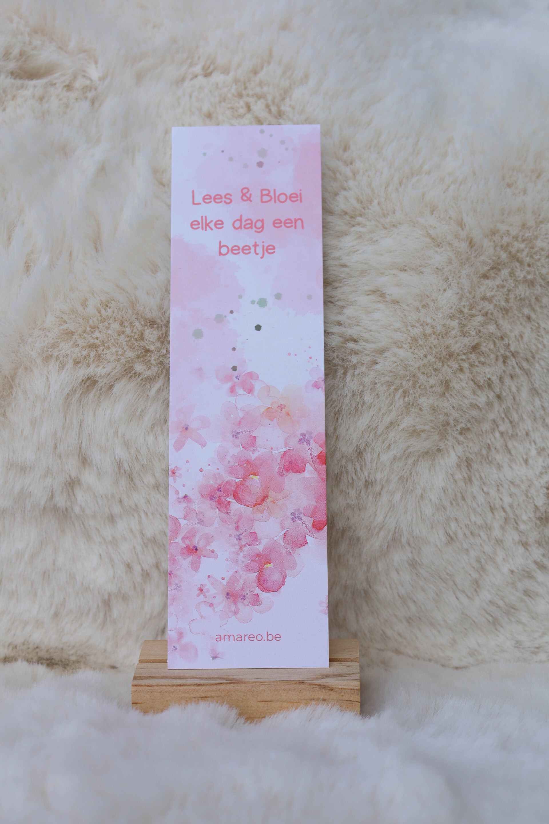 Boekenlegger - Roze bloemetjes