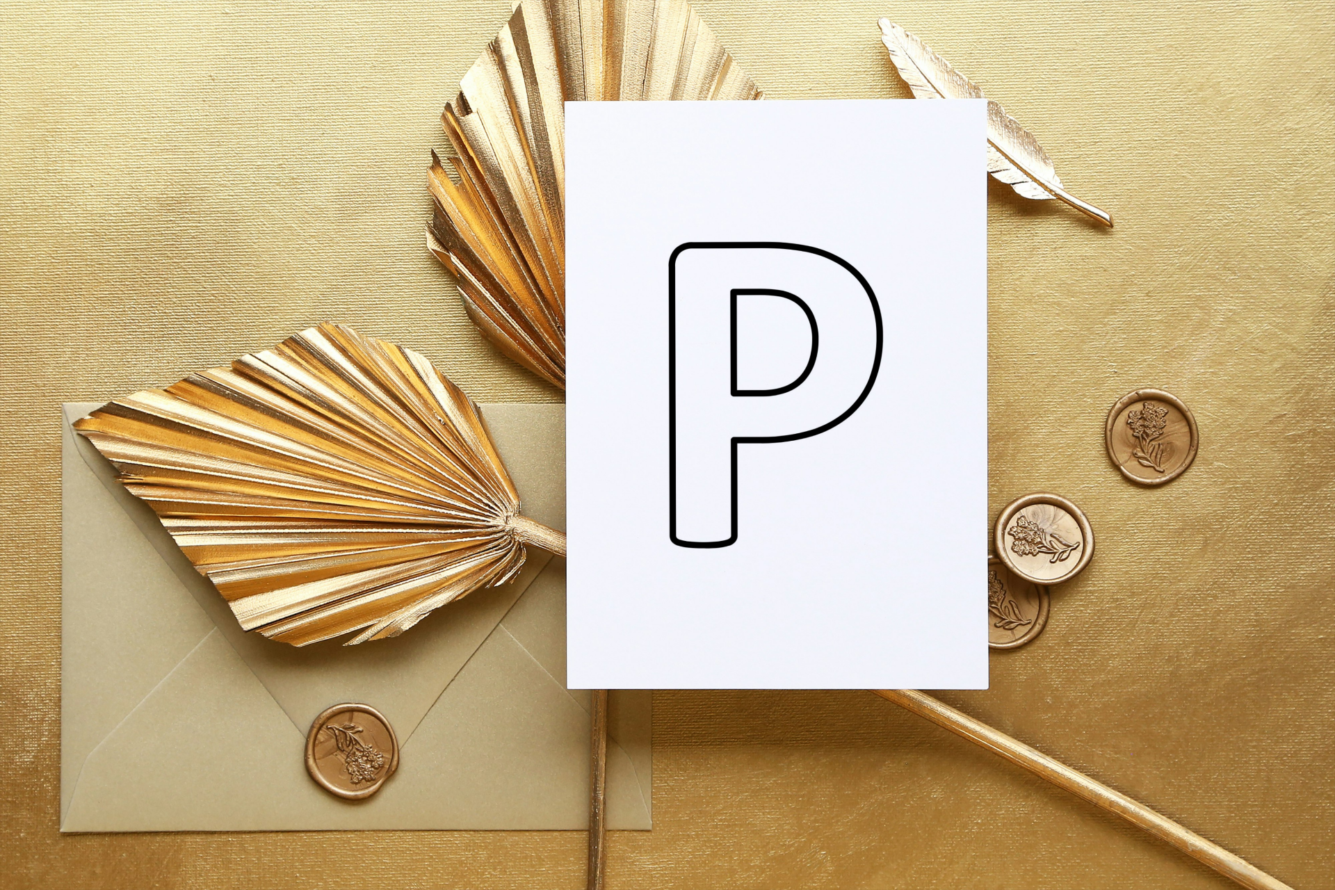 Kleurplaat Sinterklaas - Letter P  (printbaar)