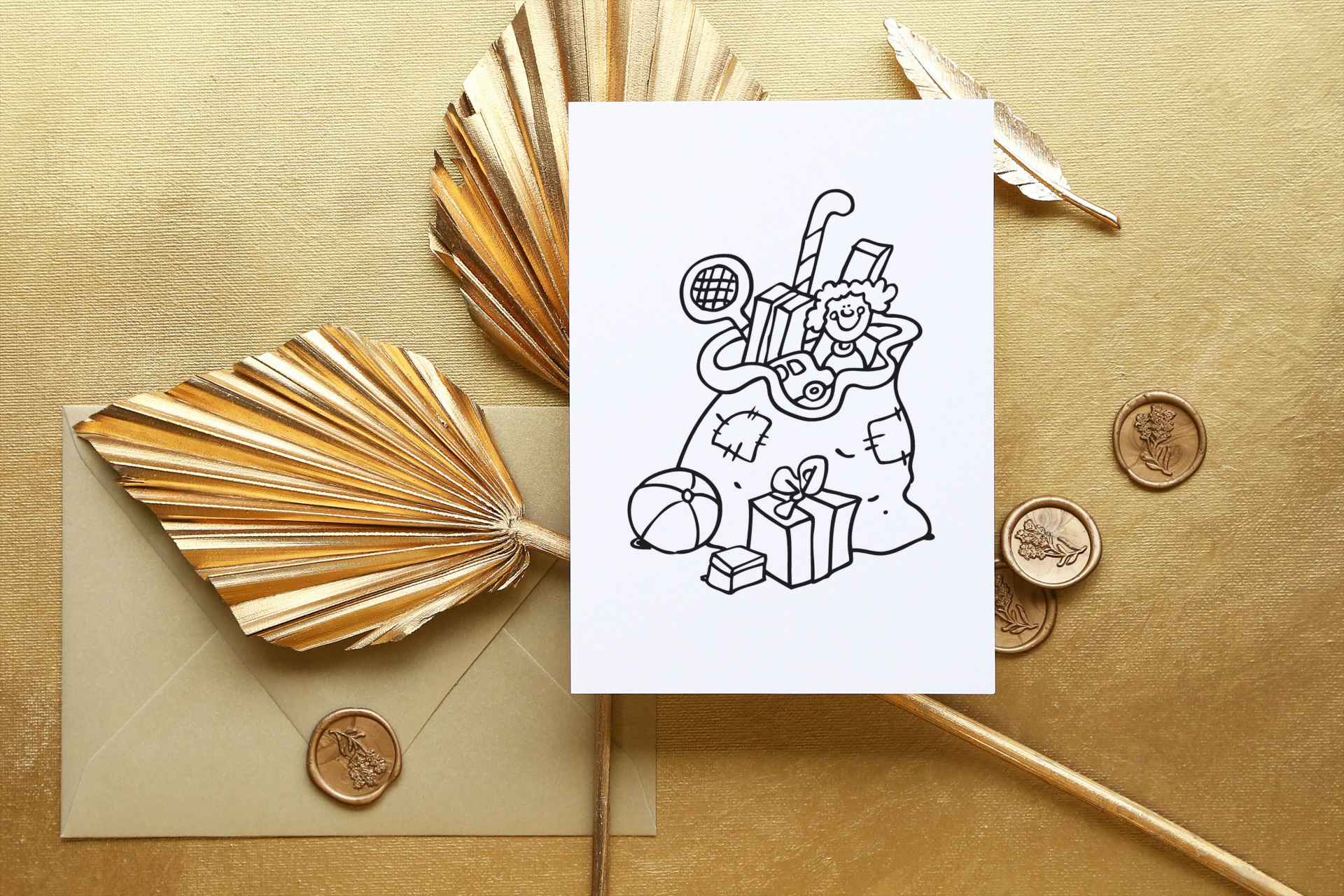 Kleurplaat Sinterklaas - Zak Sinterklaas (printbaar)