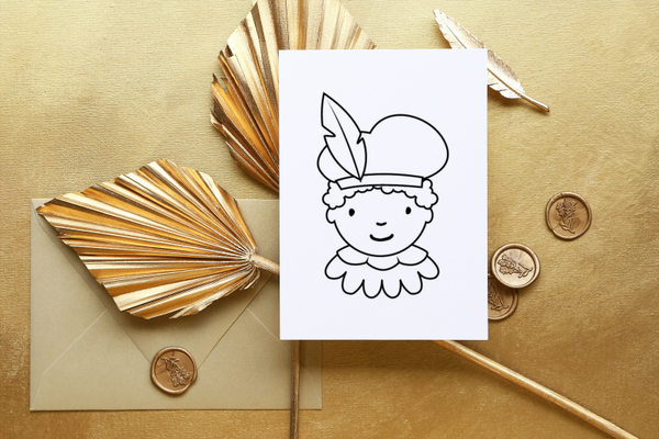 Kleurplaat Sinterklaas - Zwarte Piet  (printbaar)