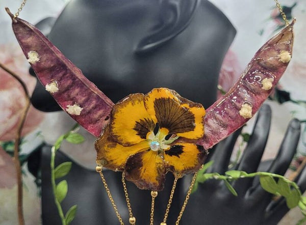 Collier Pensée Bi Color