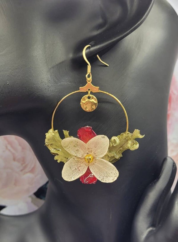Commande Personnalisée Boucles d'Oreilles Hortensia