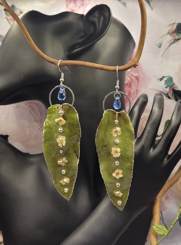 Boucles d'Oreilles Longues Feuilles