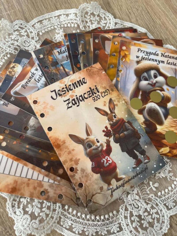 Wyzwanie oszczędnościowe "Jesienne Zajączki"  12 szt.