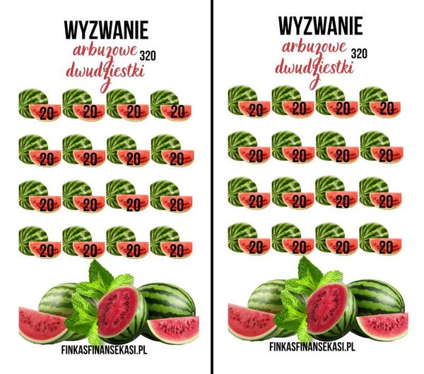 Wyzwanie oszczędnościowe "Arbuzowe dwudziestki"