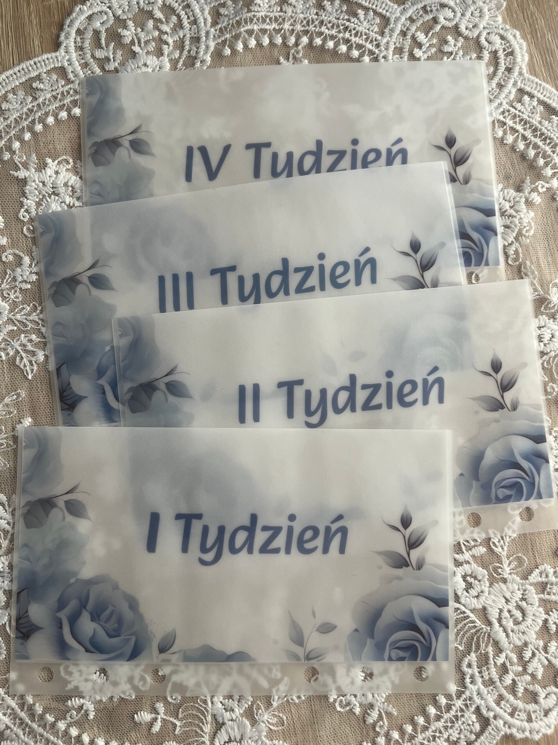 Koperty  A6 (niebieski kwiat matowy) 5 szt.