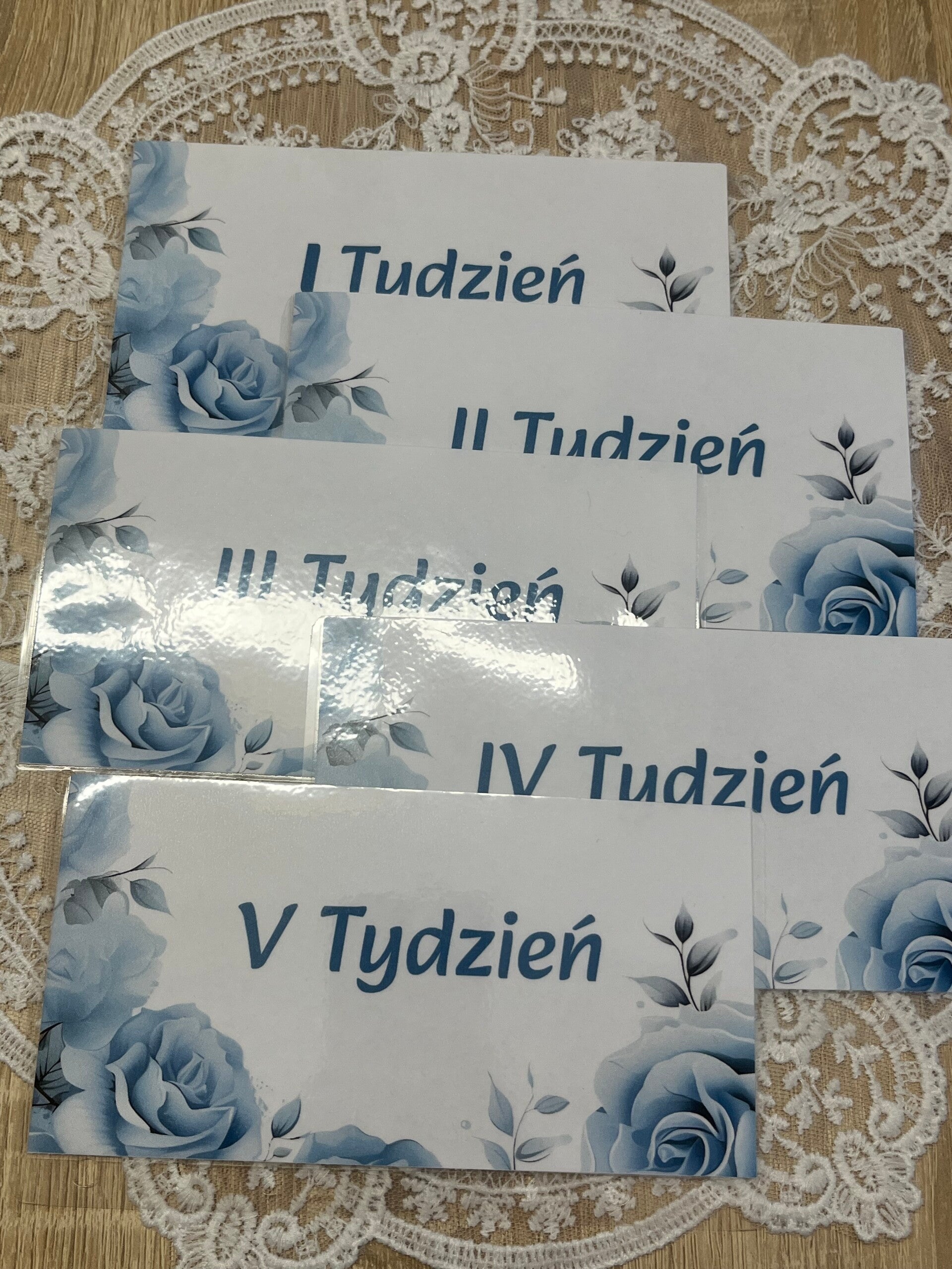 Koperty  A6 (niebieski kwiat połysk) 5 szt.
