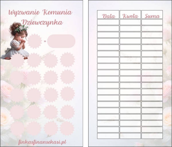 Koperta Budżetowa a6 ręcznie robiona „Komunia”