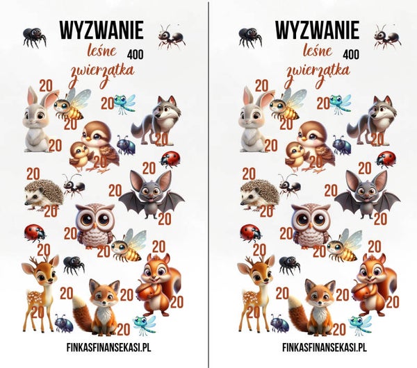 Wyzwanie oszczędnościowe "Leśne zwierzaczki"
