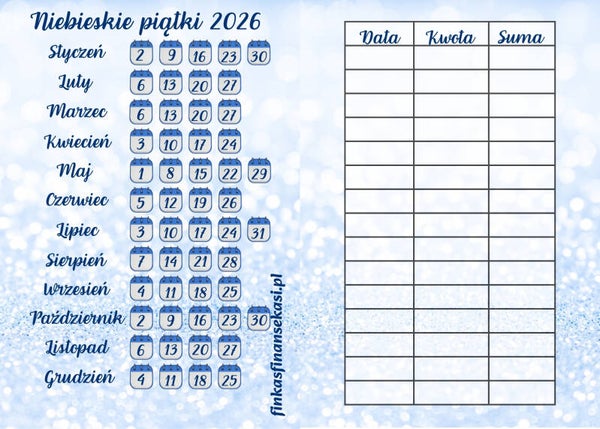 Wyzwanie oszczędnościowe  " Niebieskie piątki 2026"
