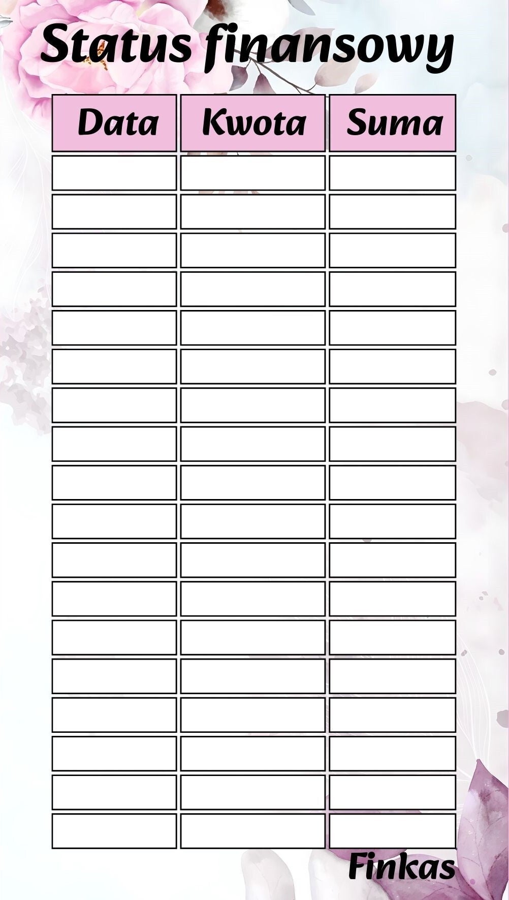 Status Finansowy Różowy