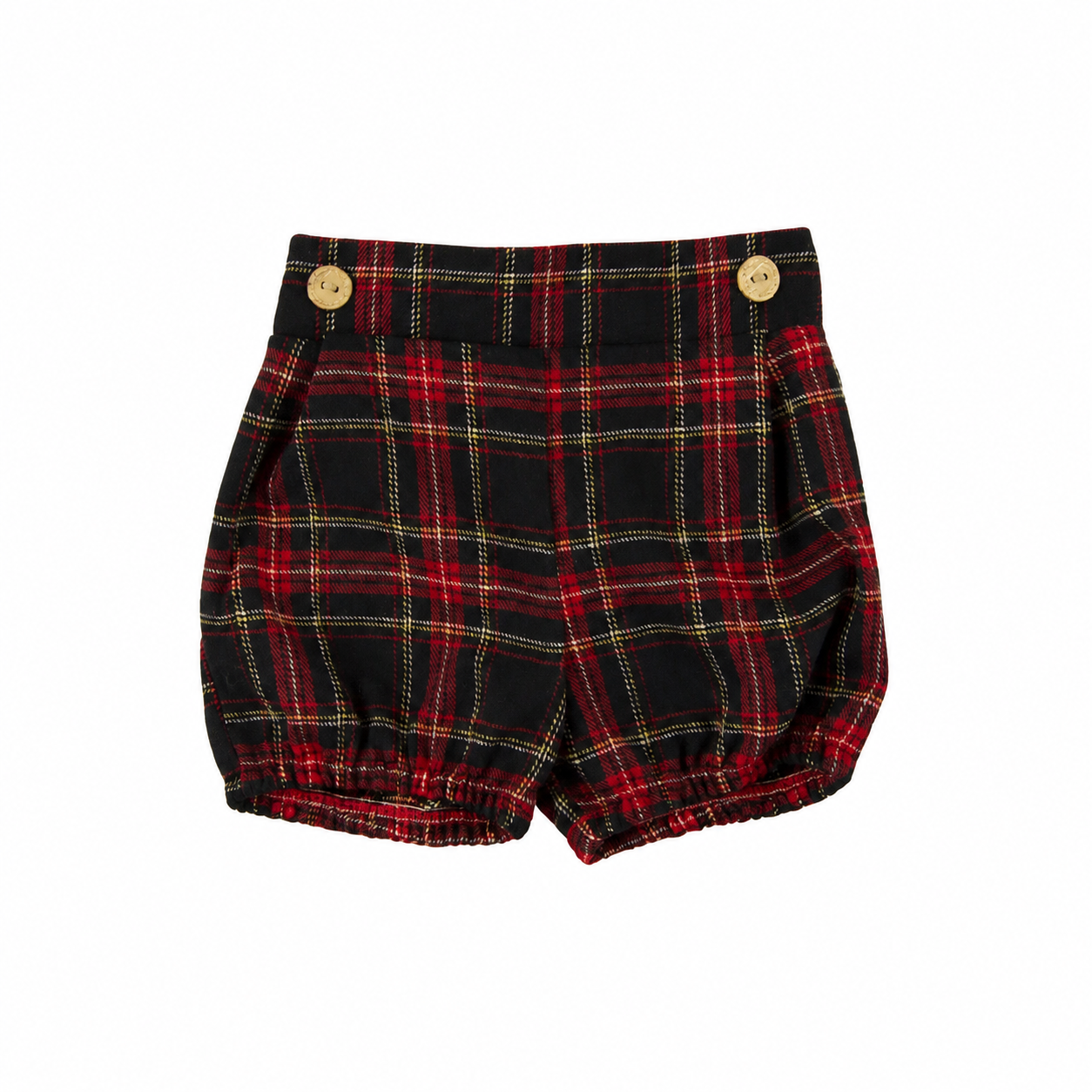 Rode Schotse korte broek met knopen