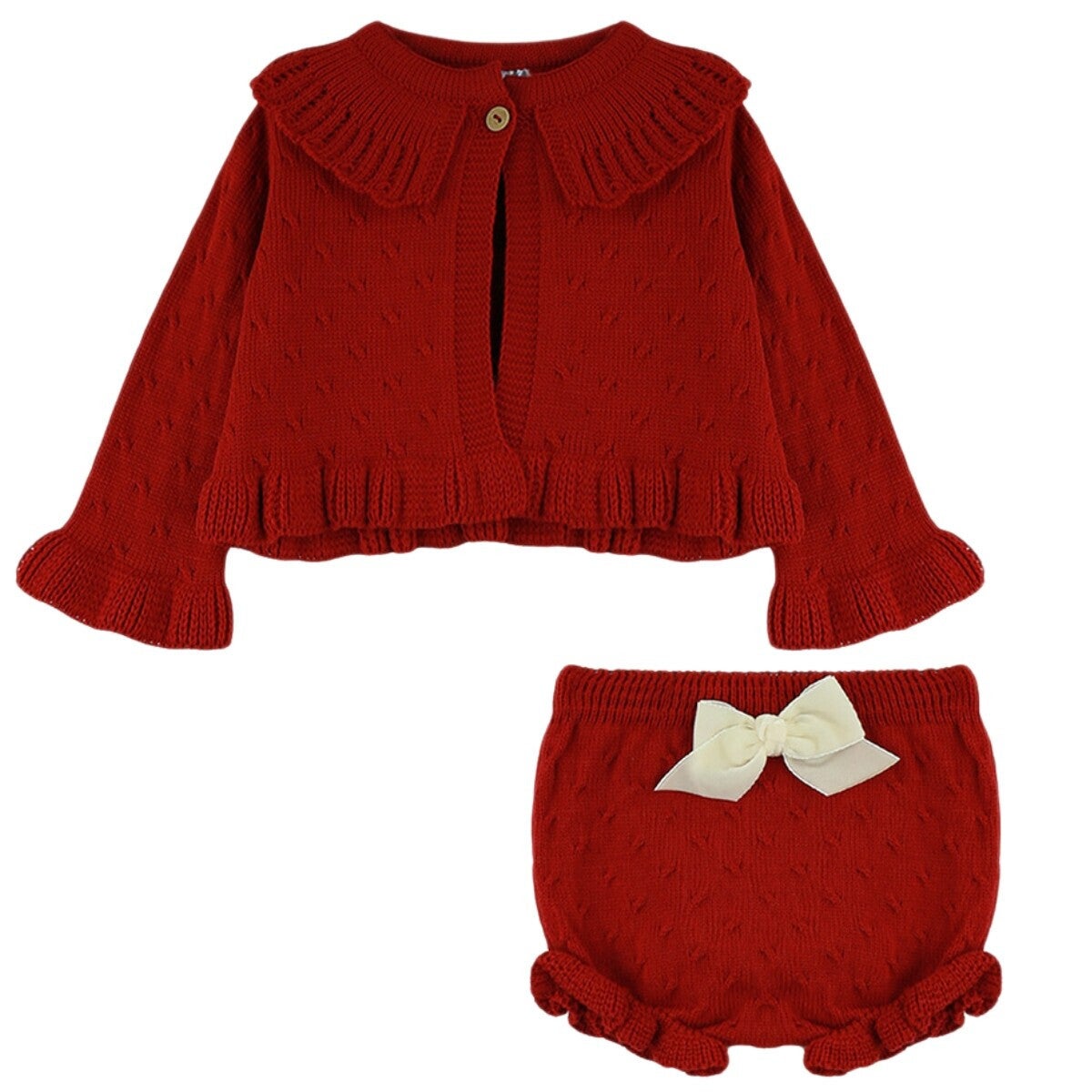 Dulce de Fresa - Setje Rood met beige strik