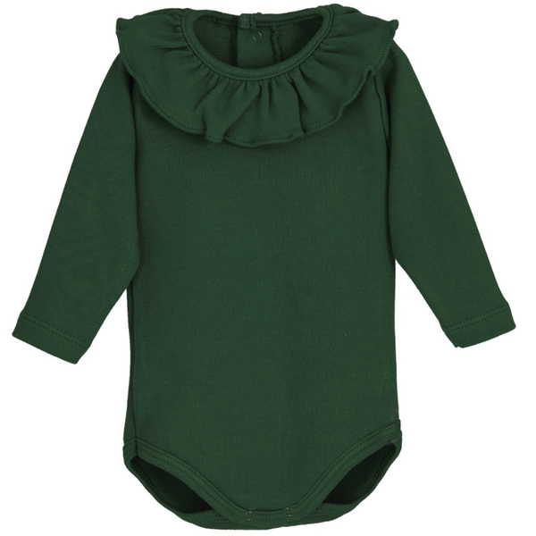 Calamaro - Romper groen met ruffle kraag