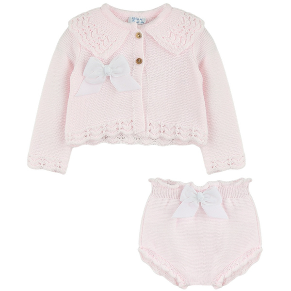 Dulce de Fresa - Set roze met witte strikken