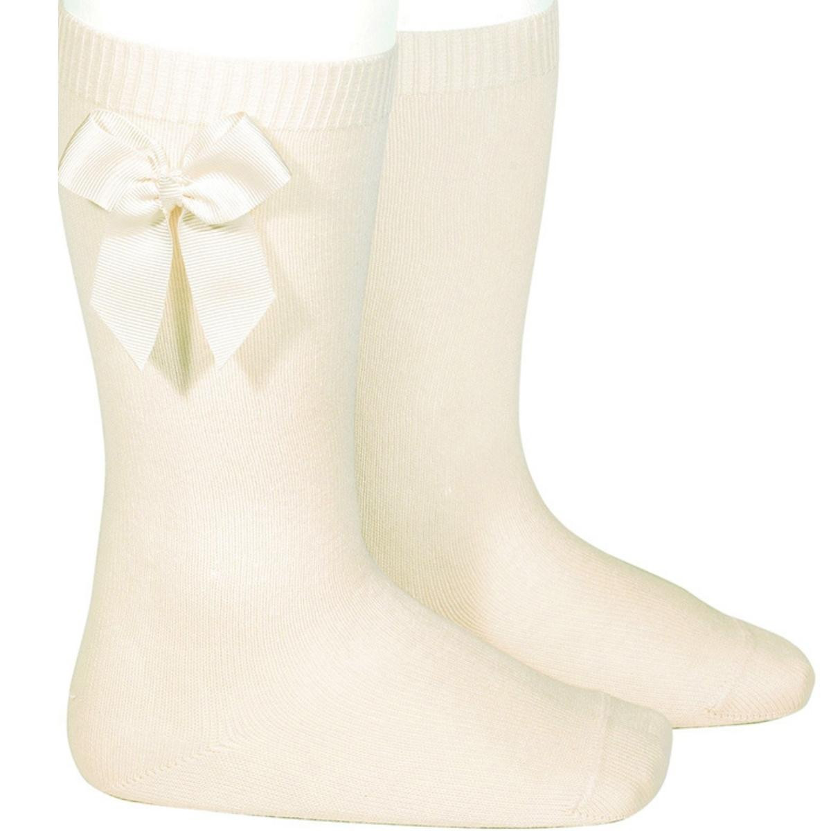 Condor - Sokken met strik Beige