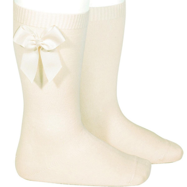 Condor - Sokken met strik Beige