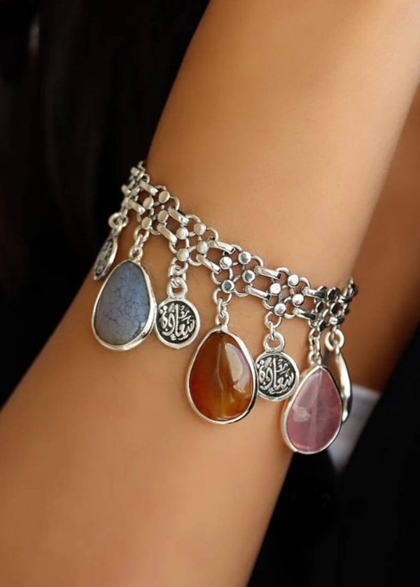 stone and silver bracelet
