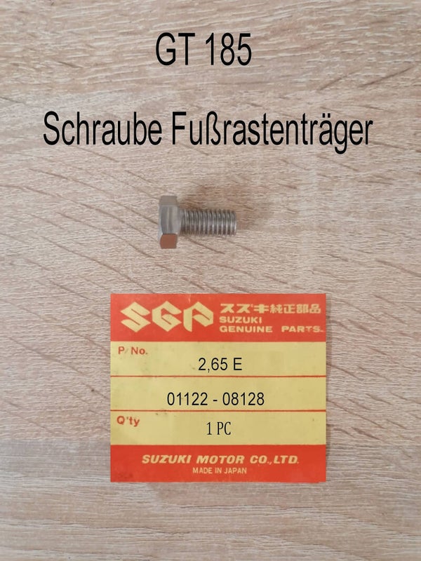 Suzuki GT 185 Schraube Fußrastenträger neu.