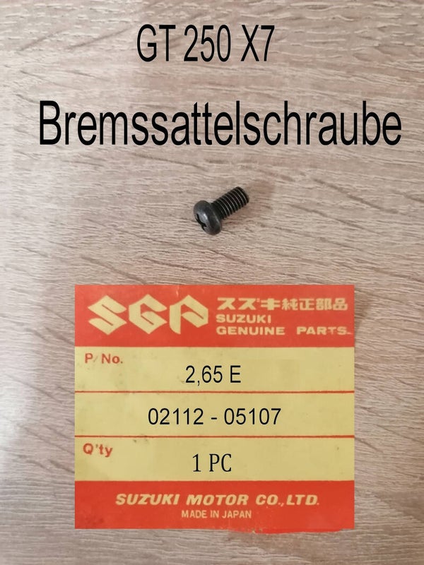 Suzuki GT 250 X7  Bremssattelschraube neu.