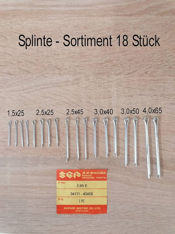 Splinte - Sortiment 18 Stück neu