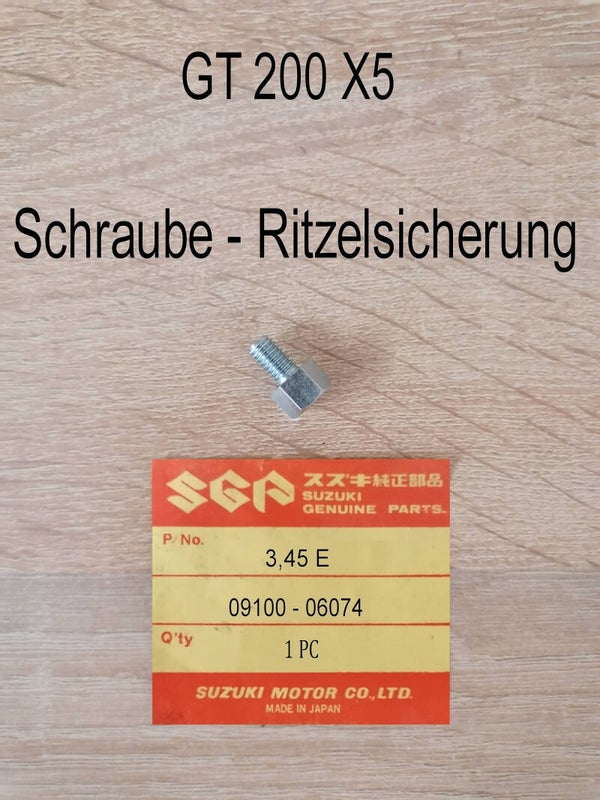 Suzuki GT 200 X5 Schraube - Ritzelsicherung neu.
