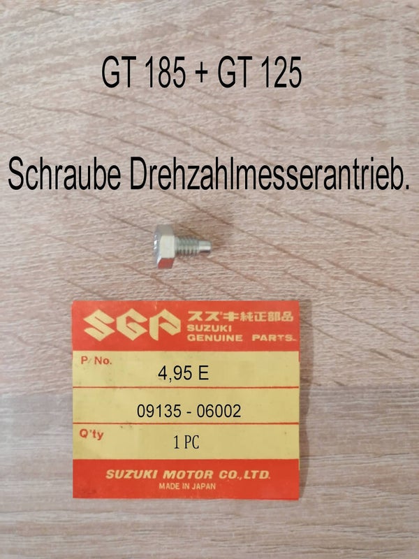 Suzuki GT 185 + GT 125 Schraube Drehzahlmesserantrieb neu.