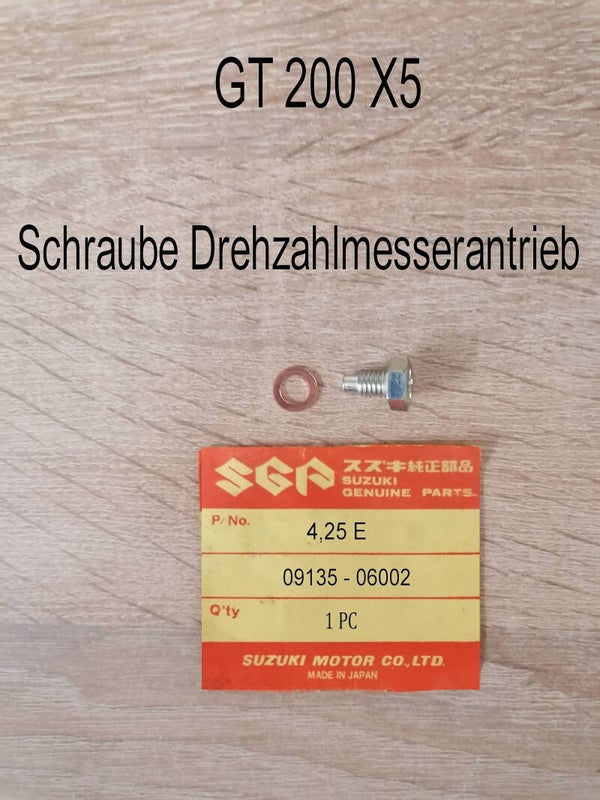 Suzuki GT 200 X5 Schraube Drehzahlmesserantrieb neu.