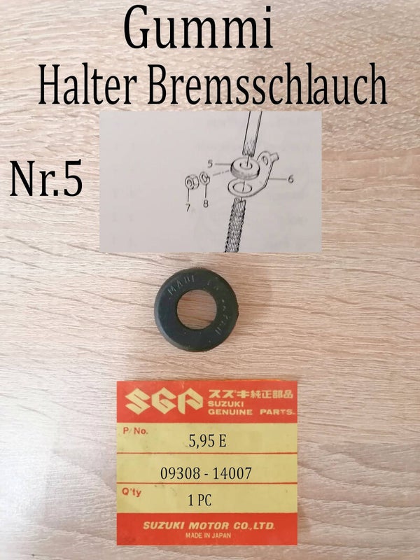 Suzuki GT 250 Gummi - Halter - Bremsschlauch neu.