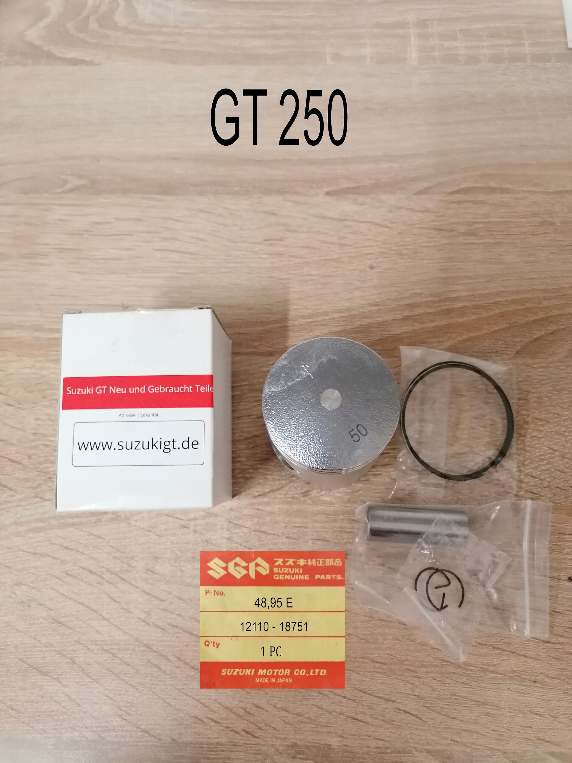 Suzuki GT 250 Kolben + 0,50 Bolzen 16 mm neu.