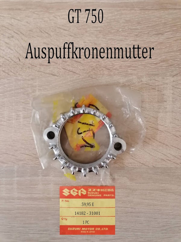 Suzuki GT 750 Auspuffkronenmutter neu.