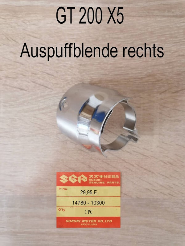 Suzuki GT 200 X5 Auspuffblende rechts neu.