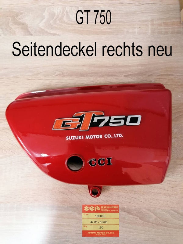 Suzuki GT 750 Seitendeckel neu.