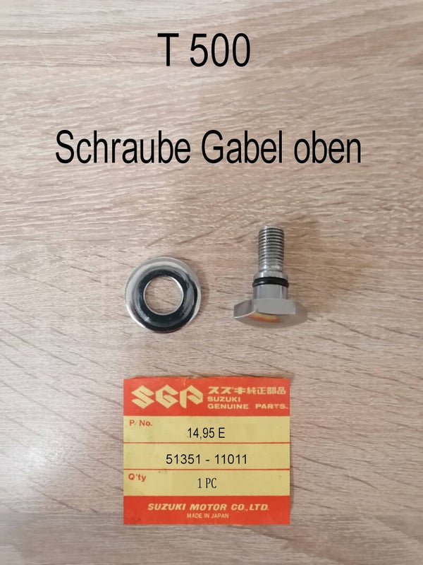 Suzuki T 500 Schraube Gabel oben.