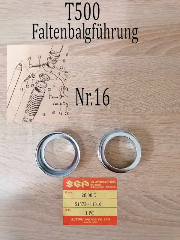 Suzuki T 500 2x Faltenbalgführung gebraucht.